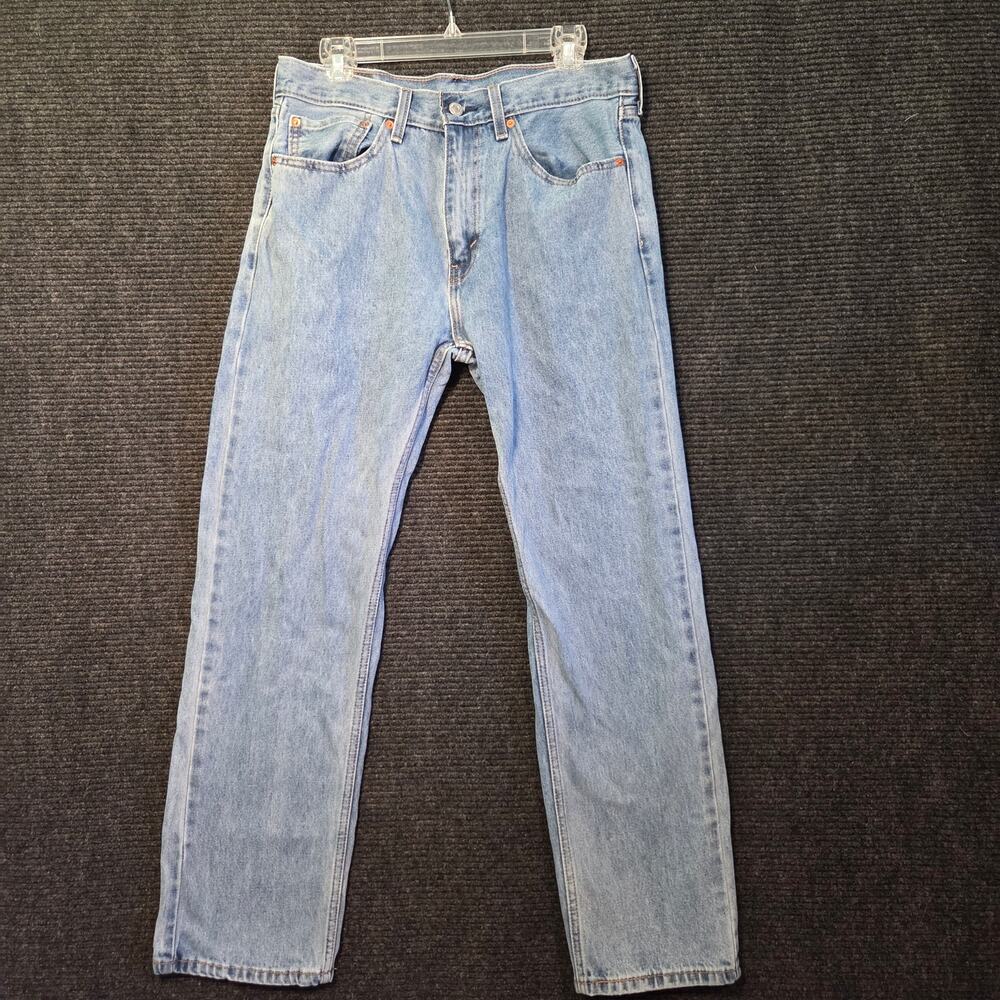 Levi's 505 Regular Fit Men's Jeans Light Wash Blue 100% Cotton Size 34x32